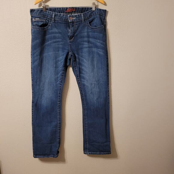Cinch Womens Ada Straight Leg Jeans Size 34 Denim Medium Wash Mid Rise Cowgirl - Picture 1 of 10
